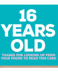 16 Years Old Birthday Card
