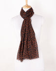 Plectrum Print Cotton Modal Scarf - Orange Black
