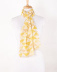 Sketchy Triangle Print Cotton Modal Scarf - Lime Multi