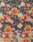 Floral Bouquet Print Linen Cotton Scarf - Multicoloured