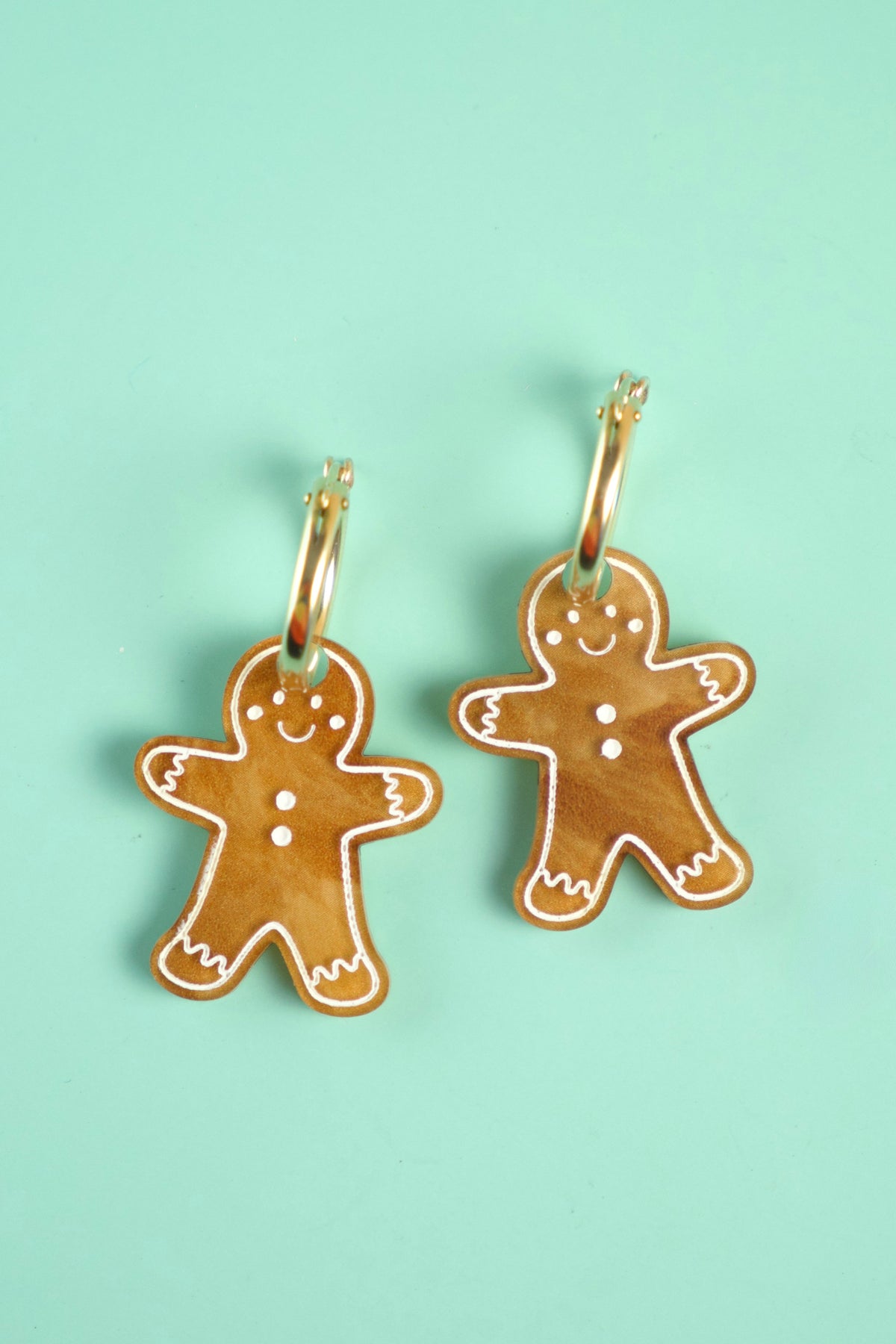 Gingerbread Man Hoop Earrings