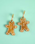 Gingerbread Man Hoop Earrings