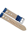 Blue Leather Rally Hole Watch Strap