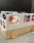 Kids Toy Storage Box Bus With Wheels