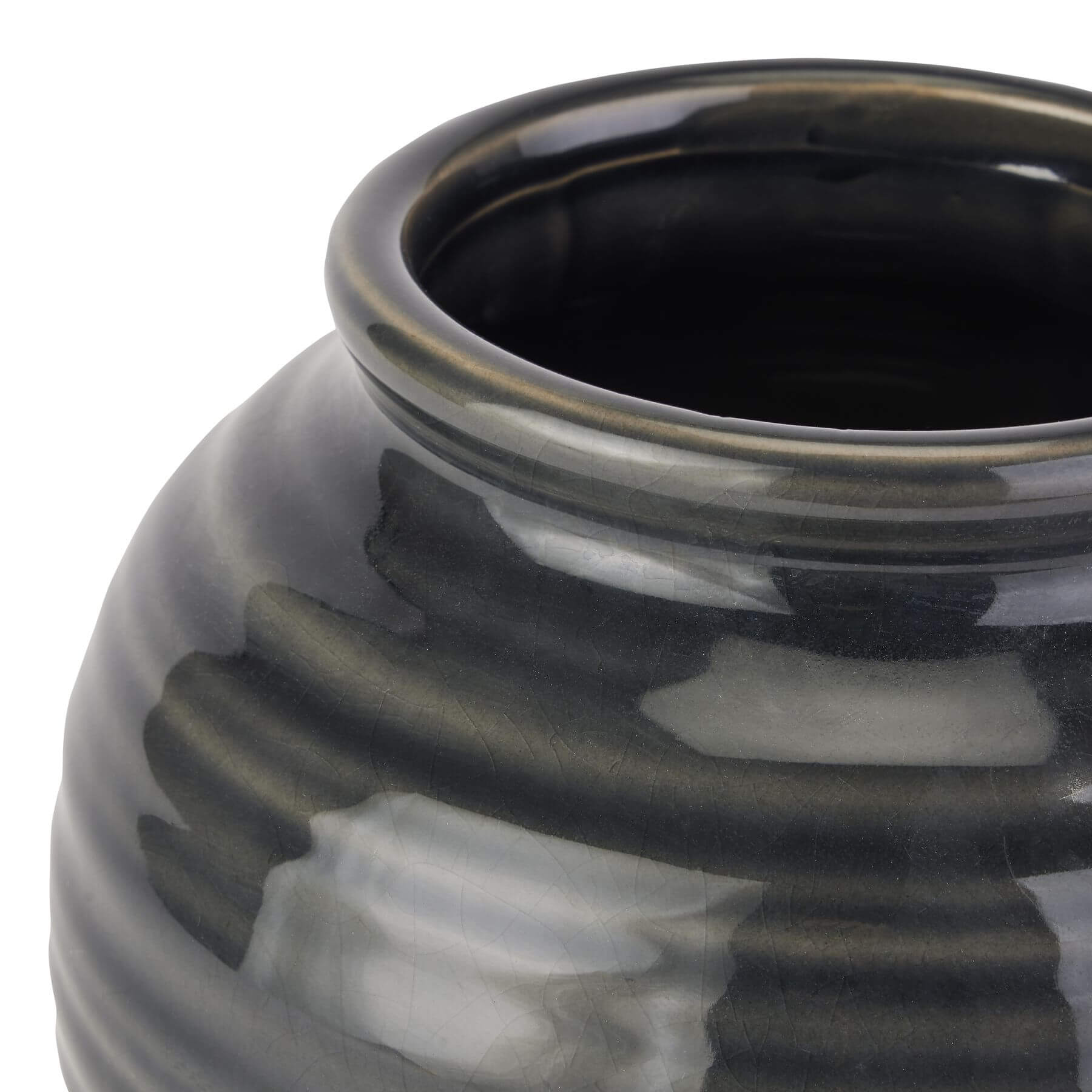 Navy Squat Vase | Seville Collection | Elegant Home Decor