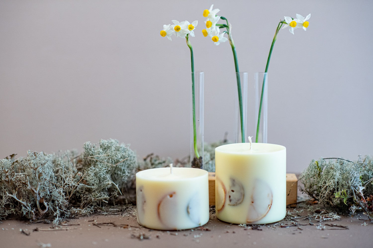 Handmade Vanilla Scented Candle with Citrus Decor - Cozy &amp; Elegant Burn by TL Candles at www.brixbailey.com