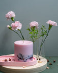 Handmade Peony Scented Candle from Latvia - Eco-friendly & Elegant with Real Flower Petals by TL Candles at www.brixbailey.com