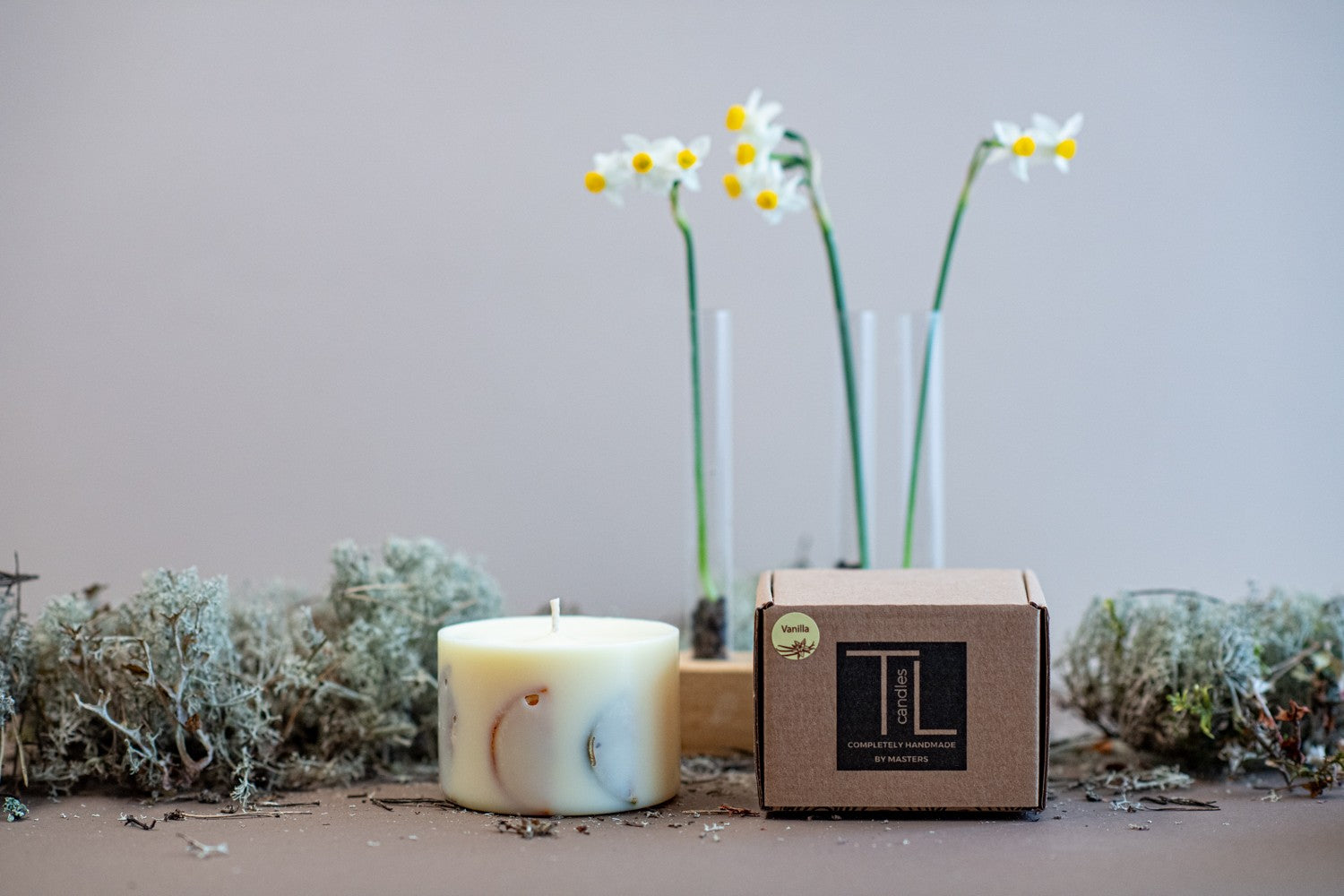Handmade Vanilla Candle with Citrus Accents - Cozy &amp; Natural Elegance from Latvia by TL Candles at www.brixbailey.com