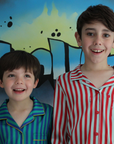 Teddy Rainforest Stripe Boys Silk Pyjama Set