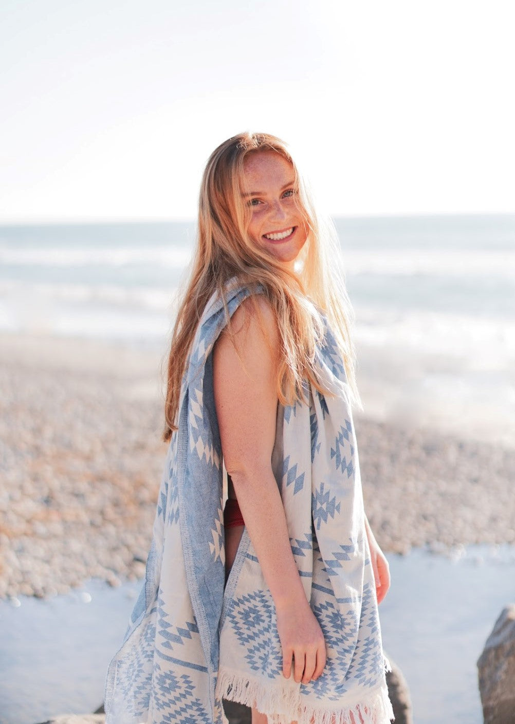 AZTEC BLUE TURKISH TOWEL