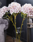 Pink lifelike hydrangea stem, 45-inch artificial flower for elegant home decor, bendable for custom arrangements by sostter at brixbailey.com