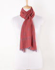 Little Paisley Stripe Jacquard Merino Wool Scarf - Pink