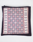 Checks Mix & Diamond Bagh Hand Block Print Cotton Cushion Cover - White Black Red