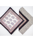 Ambi Paisley & Floral Mix Bagh Hand Block Print Cotton Cushion Cover - White Black Red