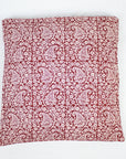 Paisley & Mushroom Bagh Hand Block Print Cotton Cushion Cover - Red