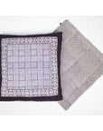 Checks Mix & Seashell Bagh Hand Block Print Cotton Cushion Cover - White Black