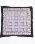 Checks Mix & Seashell Bagh Hand Block Print Cotton Cushion Cover - White Black
