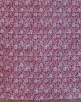 Lotus Flower Hand-block Print Area Rug - Red