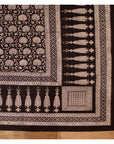 Traditional Floral & Paisley Hand-block Print Area Rug - White Black