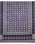 Traditional Floral & Paisley Hand-block Print Area Rug - White Black