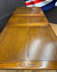 Vintage Old Charm Oak Kitchen Dining Table Extending Draw Leaf Refectory Style