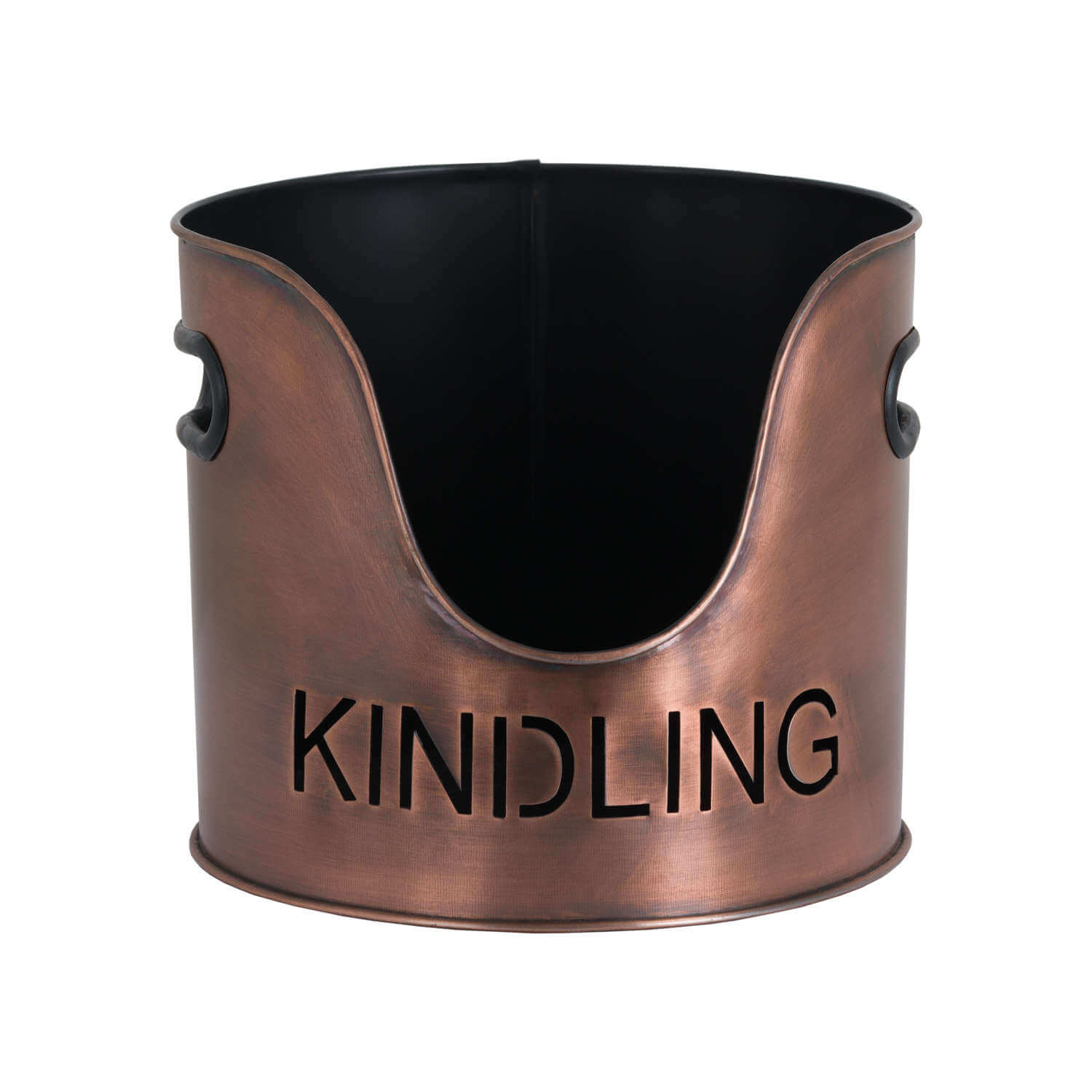 Luxury Copper Log Bucket Set | Kindling &amp; Match Holder Included