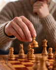 Handcrafted Olive Wood Chess Set – Premium Flat Wooden Chess Board (Multiple Sizes Available)