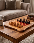Handcrafted Olive Wood Chess Set – Premium Flat Wooden Chess Board (Multiple Sizes Available)