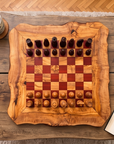 Handcrafted Olive Wood Chess Set – Premium Flat Wooden Chess Board (Multiple Sizes Available)