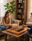 Handcrafted Olive Wood Chess Set – Premium Flat Wooden Chess Board (Multiple Sizes Available)