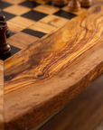 Handcrafted Olive Wood Chess Set – Premium Flat Wooden Chess Board (Multiple Sizes Available)