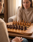 Handcrafted Olive Wood Chess Set – Premium Flat Wooden Chess Board (Multiple Sizes Available)