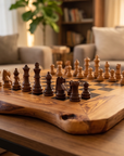 Handcrafted Olive Wood Chess Set – Premium Flat Wooden Chess Board (Multiple Sizes Available)