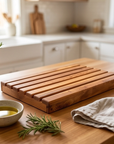 Handcrafted Olive Wood Bread Cutting Board with Crumb Catcher | 32x20 cm