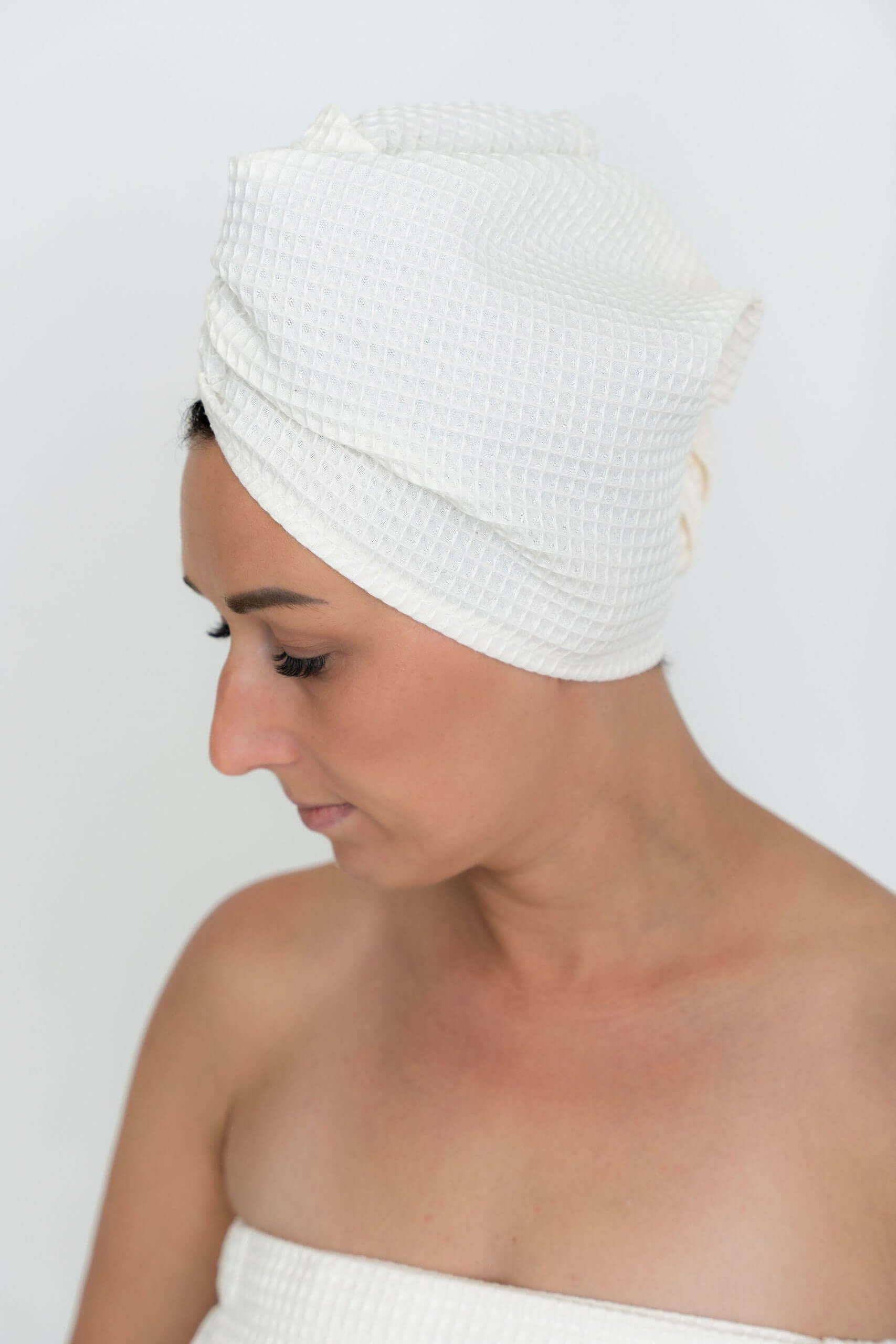 Cotton Waffle Hair Towel Turban