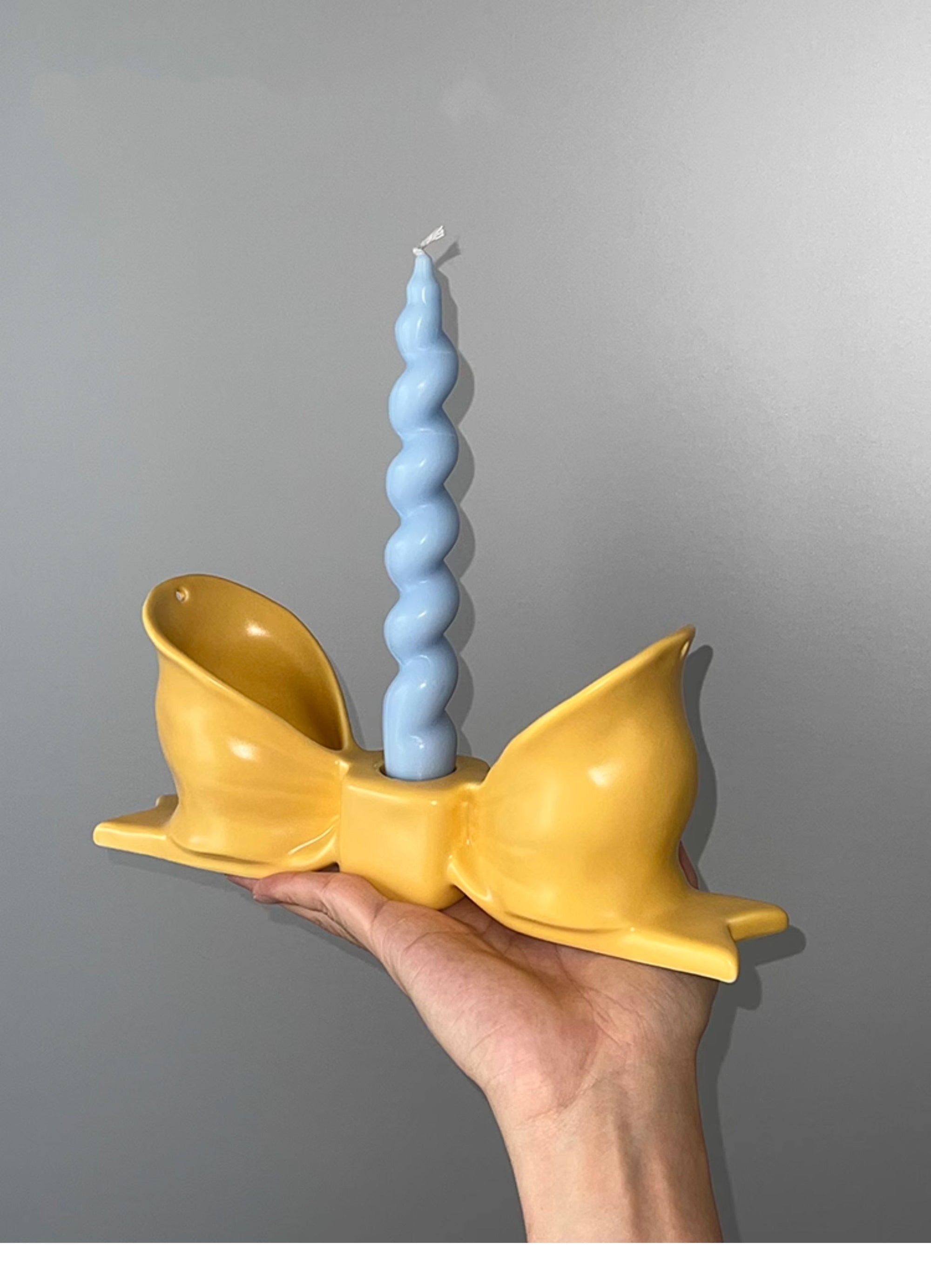 Cute Girl Bow Tie Ceramic Candle Holder