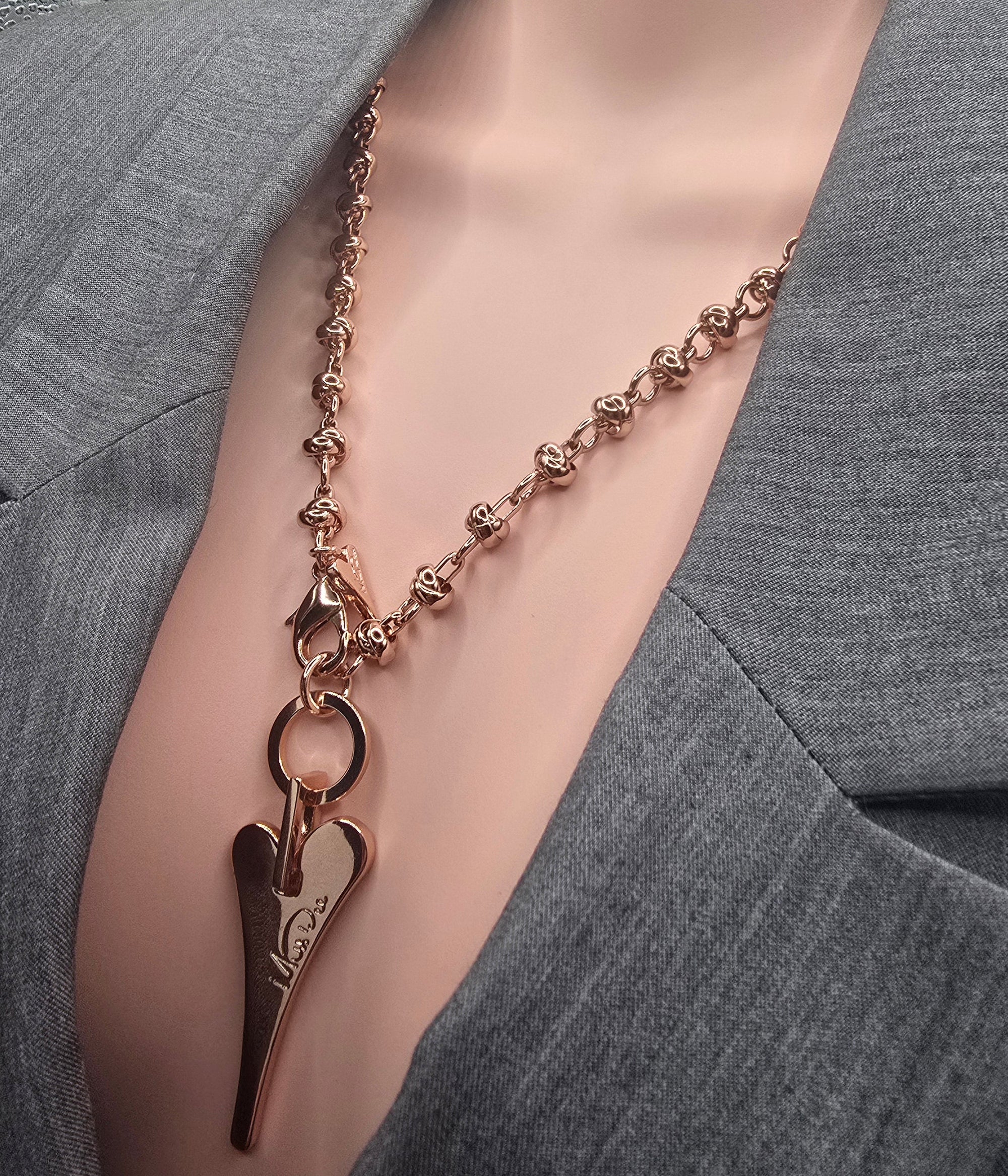 ROSE GOLD 70CM LONG KNOTTED CHAIN NECKLACE*