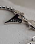 Bracelet Silver chain with Solid & Diamante Hearts*