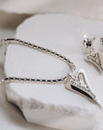 Bracelet Silver chain with Solid & Diamante Hearts*