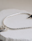 Bracelet Silver chain with Solid & Diamante Hearts*