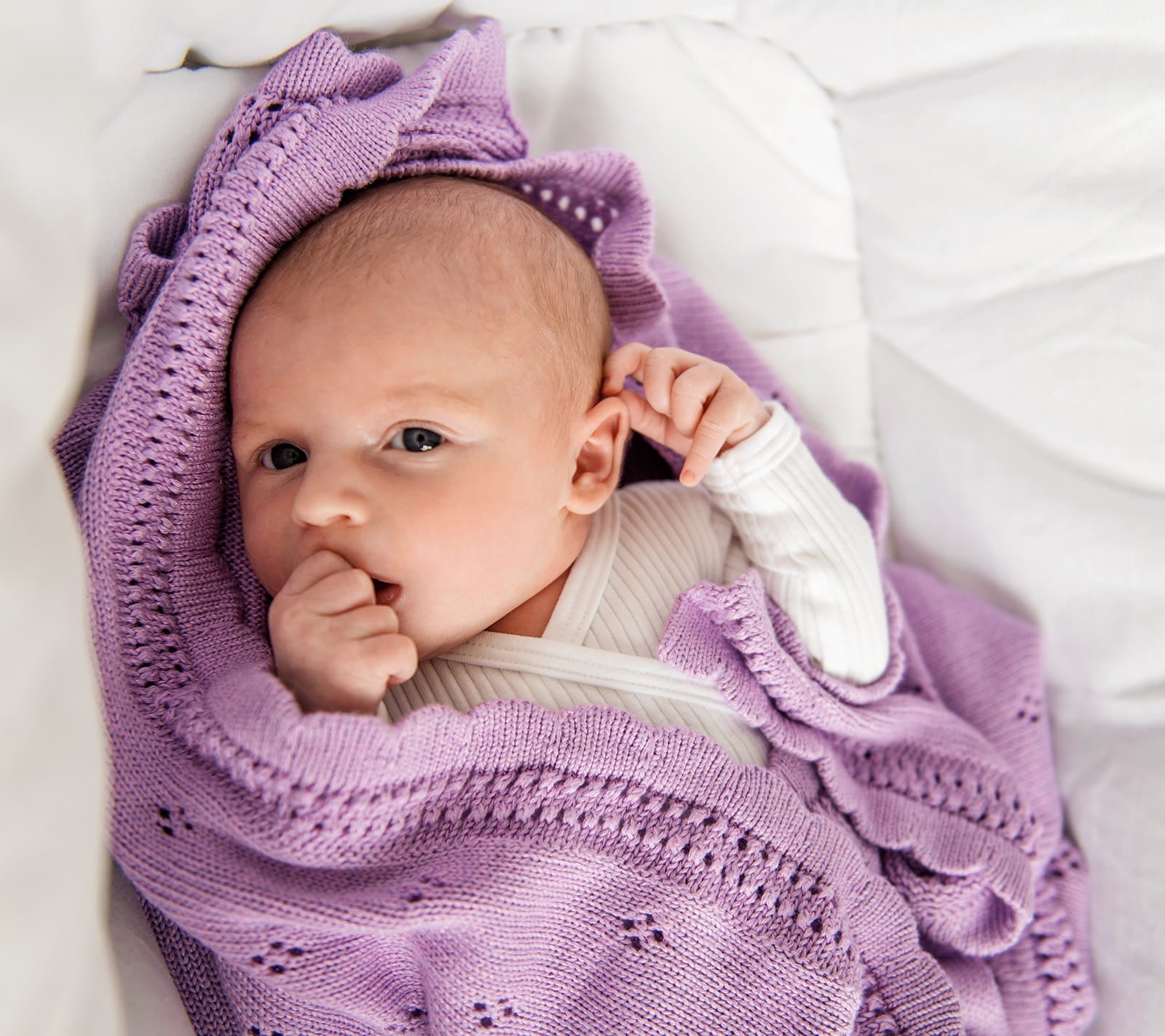 Softest Natural Cellular Bamboo Baby Blanket - Hypoallergenic & Breathable by Lullalove UK at brixbailey.com