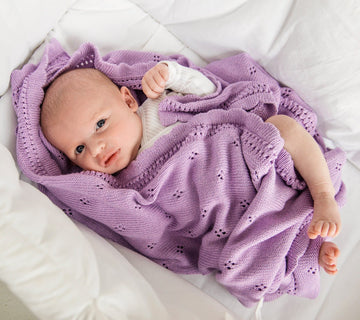 Softest Natural Cellular Bamboo Baby Blanket - Hypoallergenic & Breathable by Lullalove UK at brixbailey.com