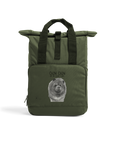 Blue Chow Chow Chic: Aloof Floof Roll-Top Backpack