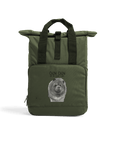 Blue Chow Chow Chic: Aloof Floof Roll-Top Backpack