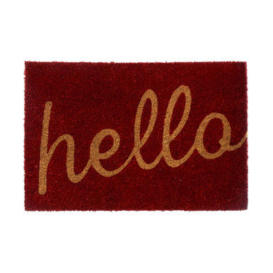 Red Hello Doormat | Coir