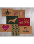 Welcome Multicolour Coir Doormat | Filta