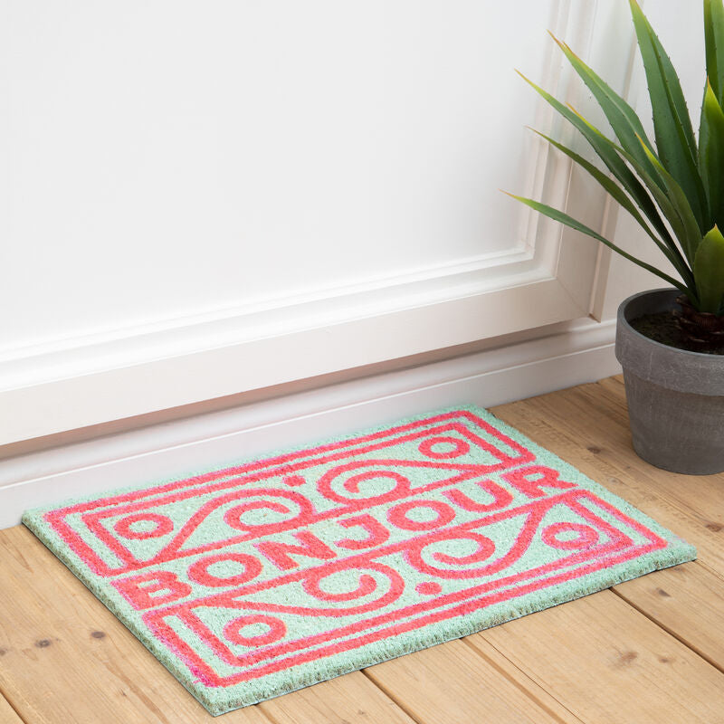 Neon Bonjour Doormat | Coir