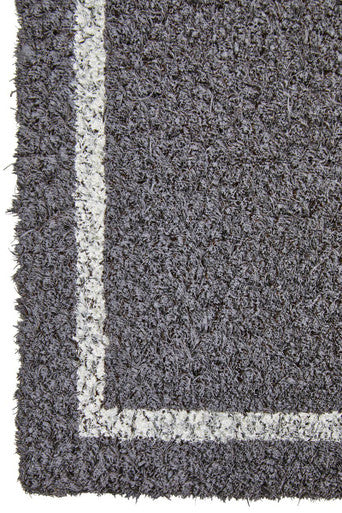 Hello Grey and White Rectangular Coir Doormat | Filta