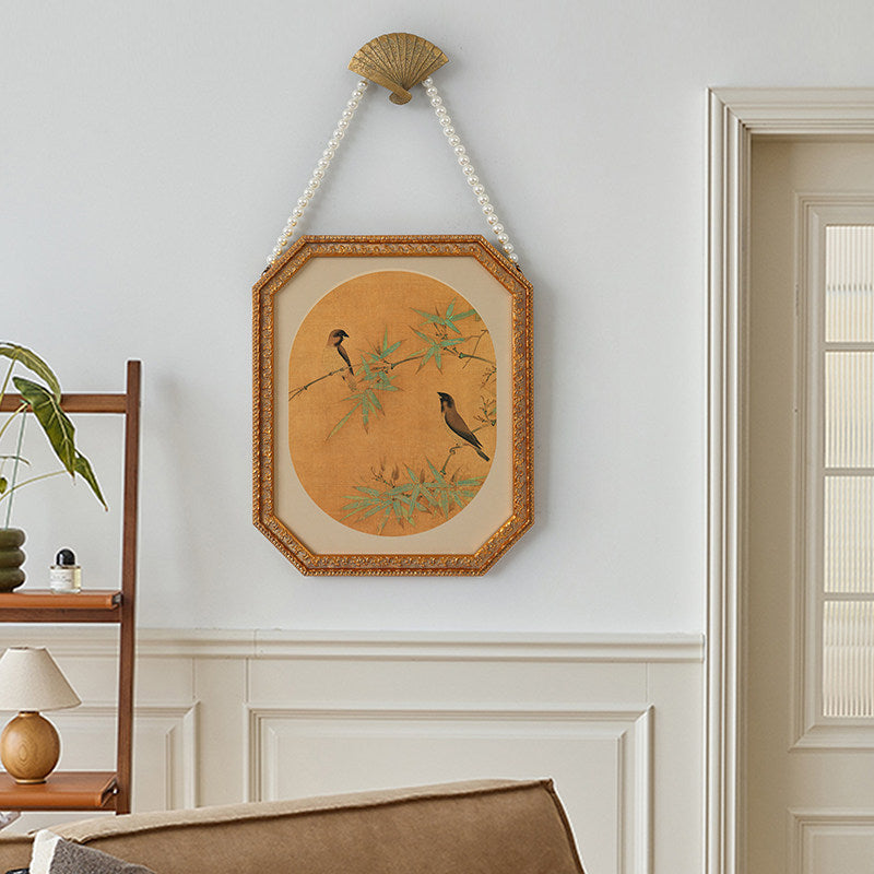 French and Chinese Fusion Wall Art with Gold Frame