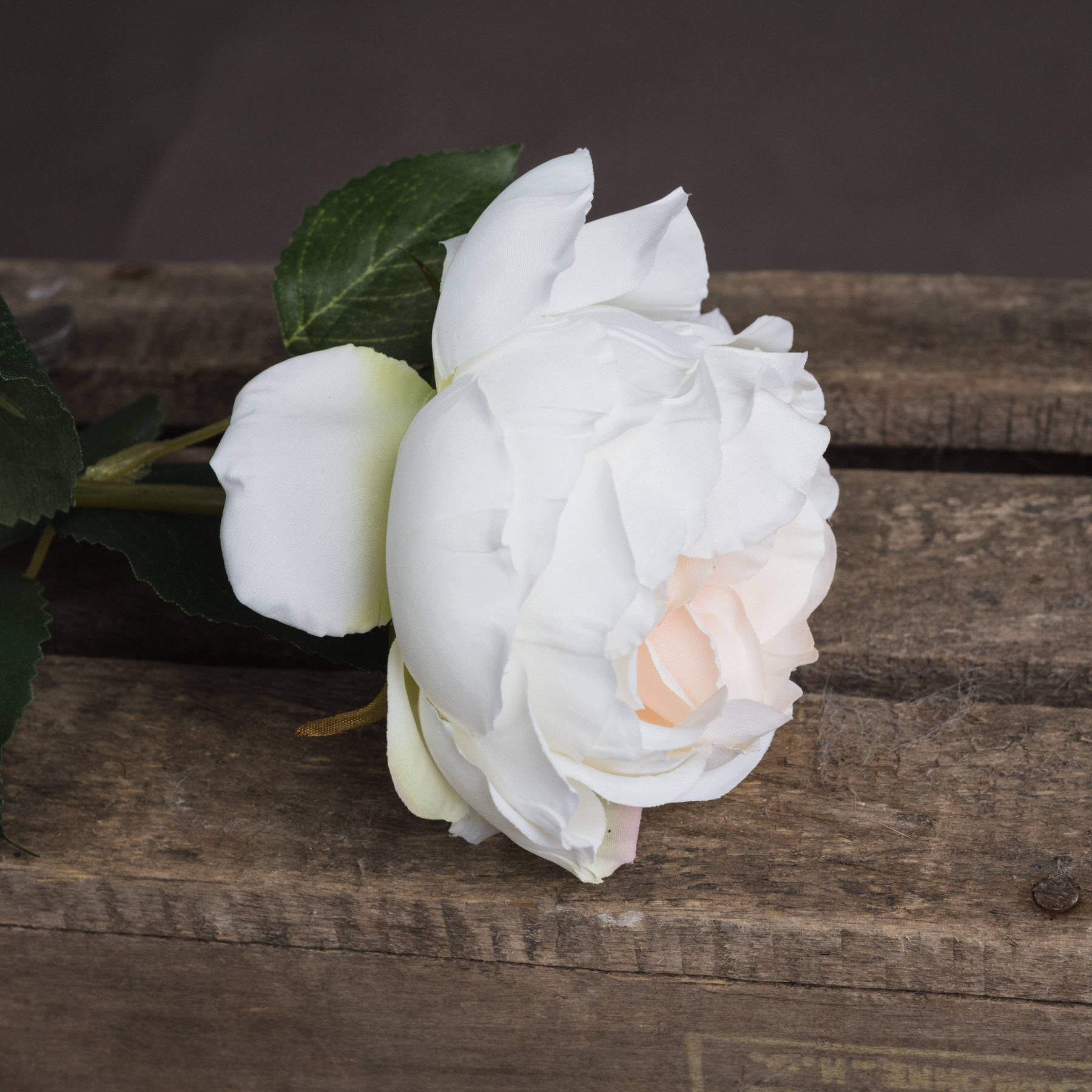 Romantic Blush Garden Rose Artificial Stem